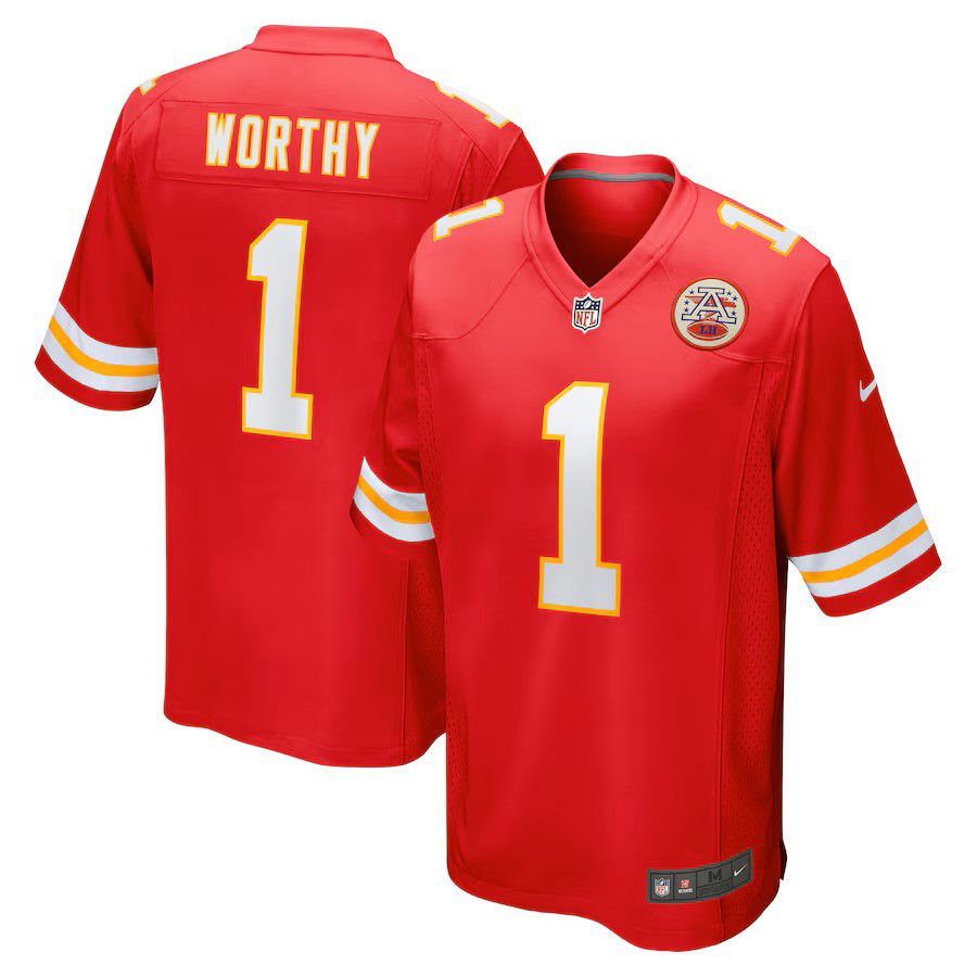 Men Kansas City Chiefs #1 Xavier Worthy Red Nike 2025 Player Game NFL Jersey